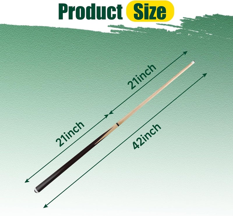 HMQQ Pool Cue Sticks – 42"/48"/58" Billiard Cues with 13mm Leather Tip – 17oz/18oz Standard or 20oz Heavy – Set of 2 or 4 – Durable 2-Piece Pool Sticks for Beginners, Adults, Home & Bar - Image 3
